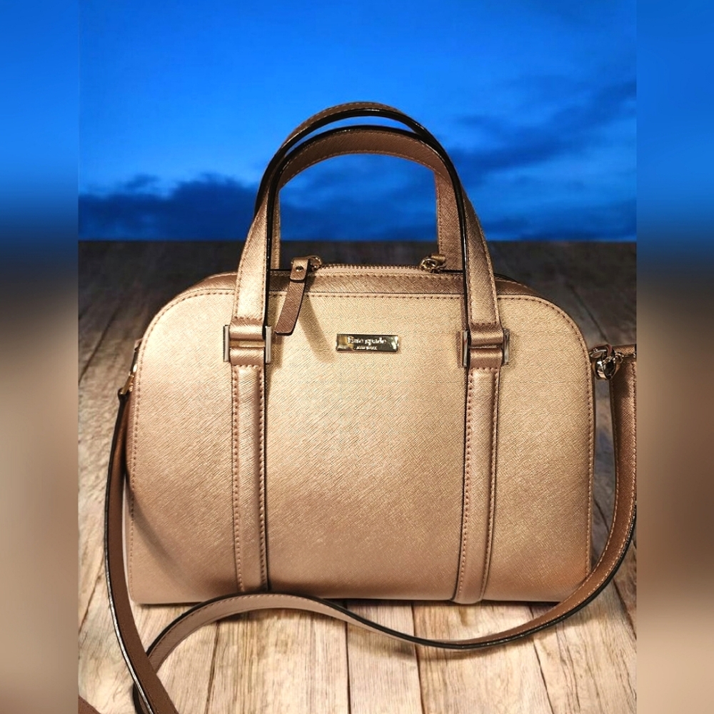 Kate Spade Rose Gold Metallic Newberry Lane Satchel - Like New